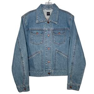 Vintage Y2K GAP Denim Trucker Jacket Light Wash Size L (2001)
Unisex